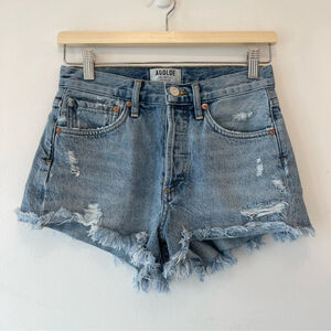 Agolde Parker shirts Frayed Hem Jean Shorts - Light Blue denim 23 casual